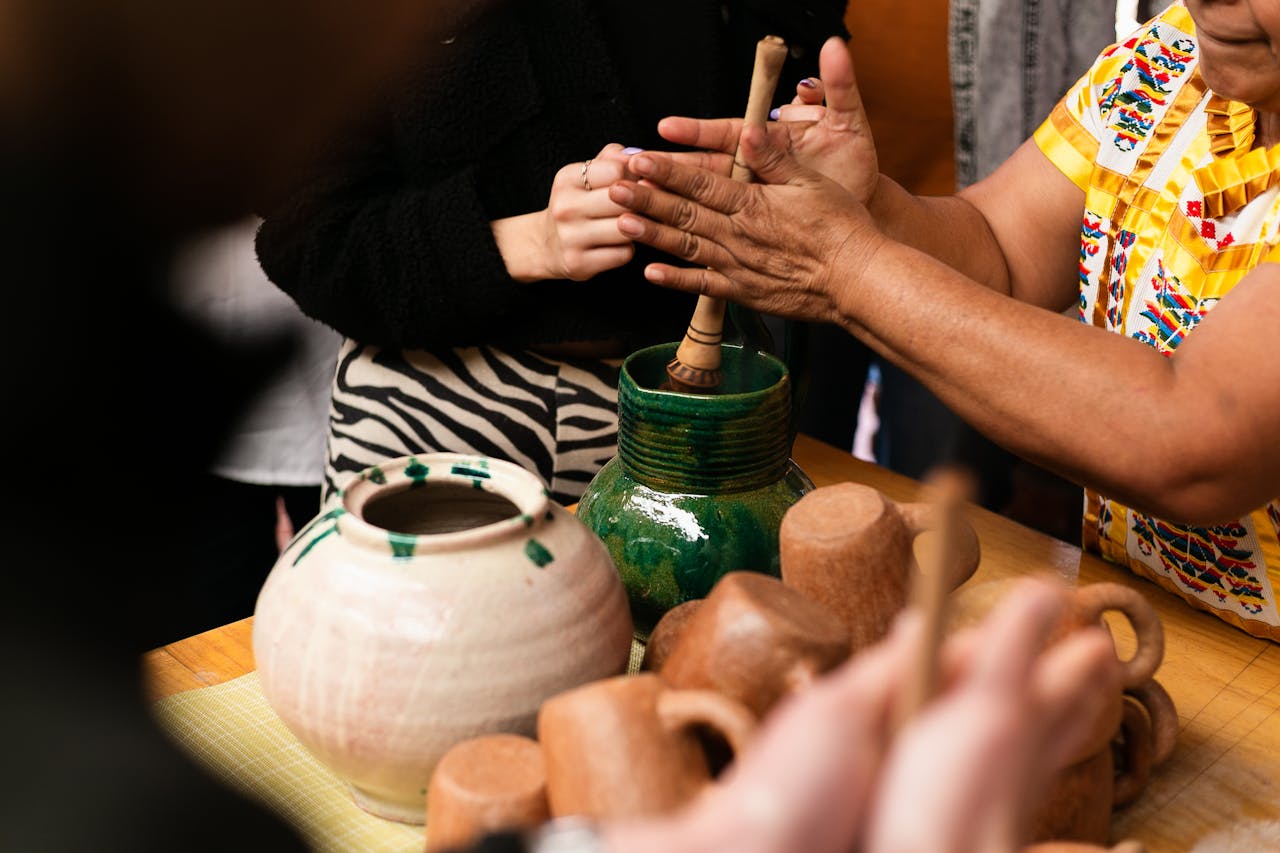 Women Hands Making Vases